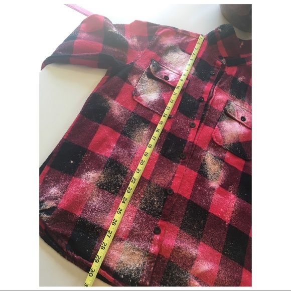 Flannel Shirt Jacket Shacket Free Bird Graphic Red Buffalo Plaid Mens Large - Picture 5 of 9